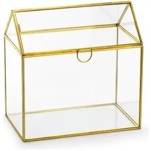 Party-Decoration Partydeco - Enveloppen Box - Glazen Doos met Gouden Randjes pas cher