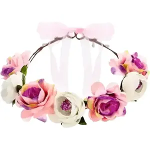 Party-Decoration Partydeco - Krans - Bloemenkroon Wit/Roze pas cher