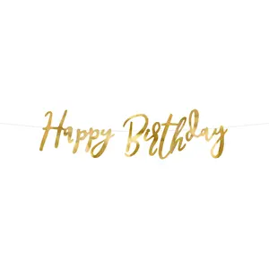 PartyDeco Banner Happy Birthday Goud pas cher