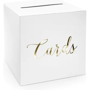 PartyDeco Party-Decoration Kaartendoos Wit Goud pas cher