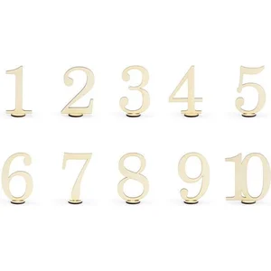 PartyDeco Jeu de numéros de table - NO NAME - 1 à 10 - Bois - Blanc - 10,5cm pas cher