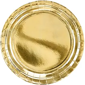 Party-Decoration Partydeco - Borden goud rond 23 cm (6stuks) pas cher