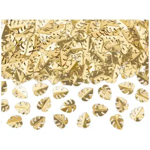 PARTYDECO Confettis de table feuilles tropicales dorées métallisées 15 g pas cher