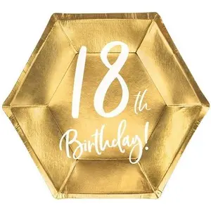 Partydeco Assiette 18 ans en or pas cher