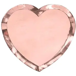 Party-Decoration Partydeco - Borden Rose Gold hartvorm 21 cm (6 stuks) pas cher