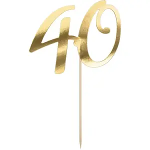 Partydeco - Cake Topper gold - 40 jaar pas cher