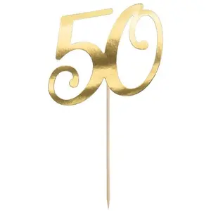 Partydeco Topper de gâteau 50 or (20cm) pas cher
