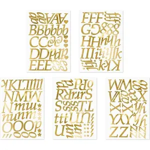 PartyDeco Party-Decoration Letter Stickers, gold ( 5 vellen) pas cher