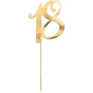 PartyDeco Caketopper 18 Goud pas cher