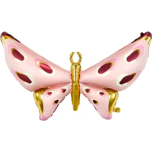 PARTYDECO BALLON ALUMINIUM PAPILLON 110X67CM ROSE pas cher