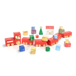 PARTYDECO Kit calendrier de lavent DIY train de Noël - Multicolore pas cher