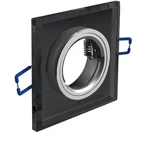 Spot de plafond BRILLANTE - encastrable - verre - noir - 9 x 9 cm pas cher