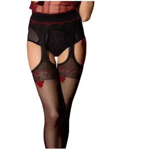 AMOUR ROUGE Suspender pantyhose 20 den - Black - S pas cher