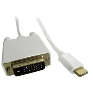 Qoltec 50416 câble USB 1 m USB 3.2 Gen 1 (3.1 Gen 1) DVI USB C Blanc pas cher