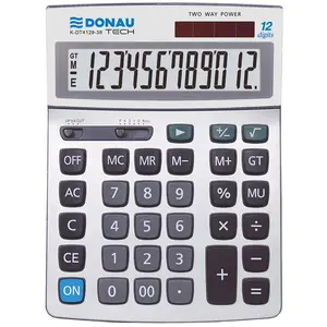 DONAU TECH/K-DT4129-38 Calculatrice de bureau à 12 chiffres avec fonct...