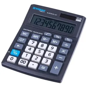 OFFICER PRODUCTS Donau TECH Office K-DT5101-01/Calculatrice de bureau avec affichage à 10 chiffres 137 x 101 x 30 mm Noir calculatrice Dual Power Solar   Fonctionnement sur piles/design compact/Garantie 5 ans
