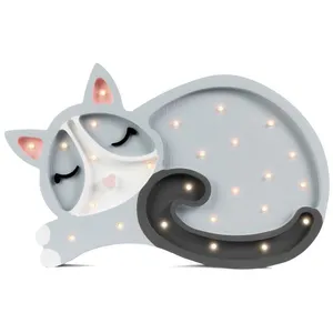 LITTLE LIGHTS Lampe Veilleuse Chat Gris