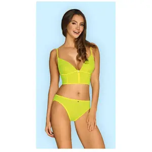 Obsessive - Neonia Top & Panties Geel S/M pas cher