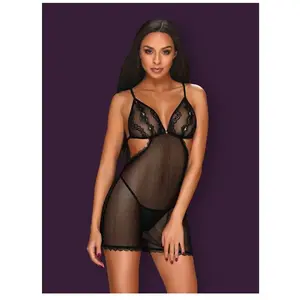 Obsessive Millagro - Erotische Chemise - Zwart - L/XL pas cher