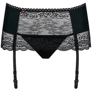 Obsessive Miamor Belt & String - Erotische Lingerieset - Maat L/XL - Zwart pas cher