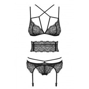 Obsessive Ensemble Sexy de Dentelle avec Ceinture Soutien-Gorge Porte-Jarretelles/String Taille S/M pas cher