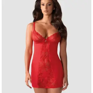 Obsessive Heartina Negligé Met String - Rood pas cher