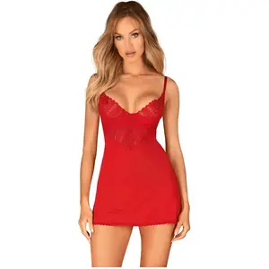 Obsessive - Ingridia Chemise en String - RoodVendu parbol