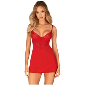 Obsessive - Ingridia Chemise en String - Rood pas cher