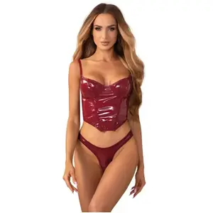 Obsessive - Redya Corset en String - Rood pas cher