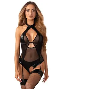 Obsessive   Dominna Crotchless Teddy   Black