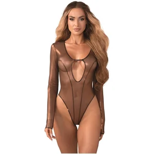 Obsessive   Soranna Long-Sleeved Crotchless Teddy   Brown pas cher