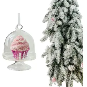 Inspiruj - Kerstbal - Roze Cupcake - Glas - 7,5 cm