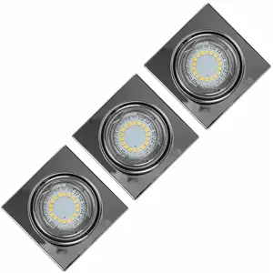 Spot-Light SP-2305328 Cristaldream 56 Downlight Plafonnier carré à 3 spots LED GU10 ChroméVendu parmanomano
