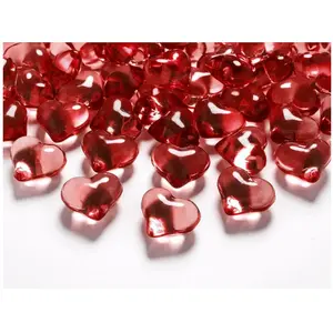PartyDeco 30 CURS 3D PLASTIQUE TEINTÉ 21MM ROUGE pas cher
