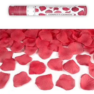 Partydeco Confettikanon met rode rozenblaadjes - 40 cm lang pas cher