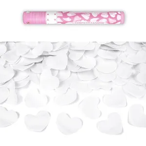 PartyDeco CANON À CONFETTIS CÂ UR BLANC 40CM  Blanc pas cher