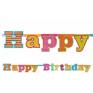 PARTYDECO - Veelkleurige Happy Birthday slinger pas cher