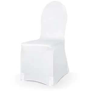 PartyDeco """Elastic mat fabric Stoel cover, wit""" pas cher