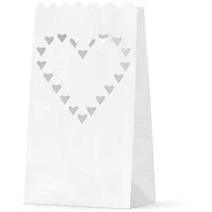 Partydeco Lantaarn zakje groot hartjes- 10 stuks pas cher