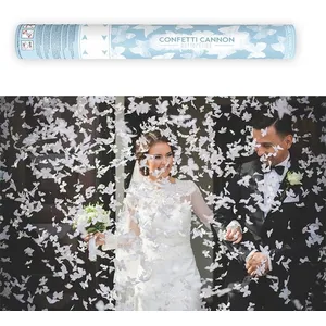 Canon à confettis papillon blanc - NO NAME - 40cm - Mariage - Adulte - Mixte pas cher