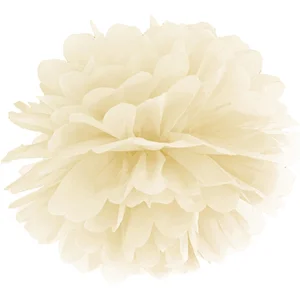 PartyDeco Merkloos / Sans marque Pompon Vanille Creme 25cm pas cher