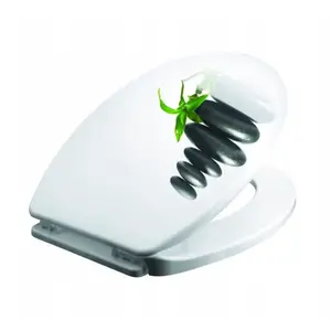 Bisk Iris badkamer toiletbril, kiezelpatroon, wit pas cher