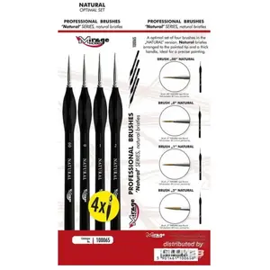 Mirage Hobby, Pinceau, MIRAGE BRUSH OPTIMAL SET of NATURAL (4 x Brosse naturelle : 00, 0, 1, 2) (2 mm) pas cher