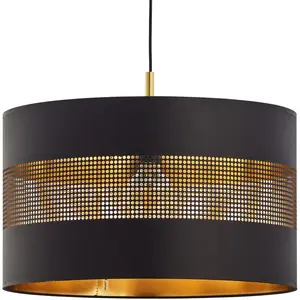 EULUNA Suspension Tago, À Une Lampe, Noire/Dorée pas cher