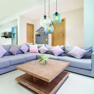 Comparateur de prix : EULUNA Suspension Elio 3 Lampes, Bleue/Transparente/Grise