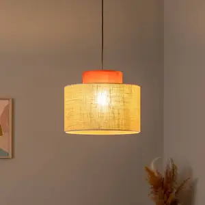 DUO JUTA BRUIN hanglamp E27 modern, boho, scandic-eco pas cher