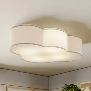 EULUNA Plafonnier Cloud En Tissu, Longueur 62 Cm, Blanc pas cher
