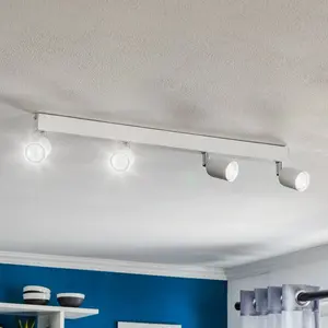 EULUNA Plafonnier À Spots Top, 4 Lampes, Allongé Blanc pas cher