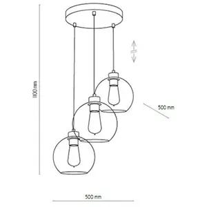 TK Lighting CUBUS Graphite 2819 Suspension 3 x 60 W E27Vendu parbol