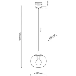 VIBE Hanglamp Zwart Glas E27 Max 15W TK Lighting 5827 pas cher
